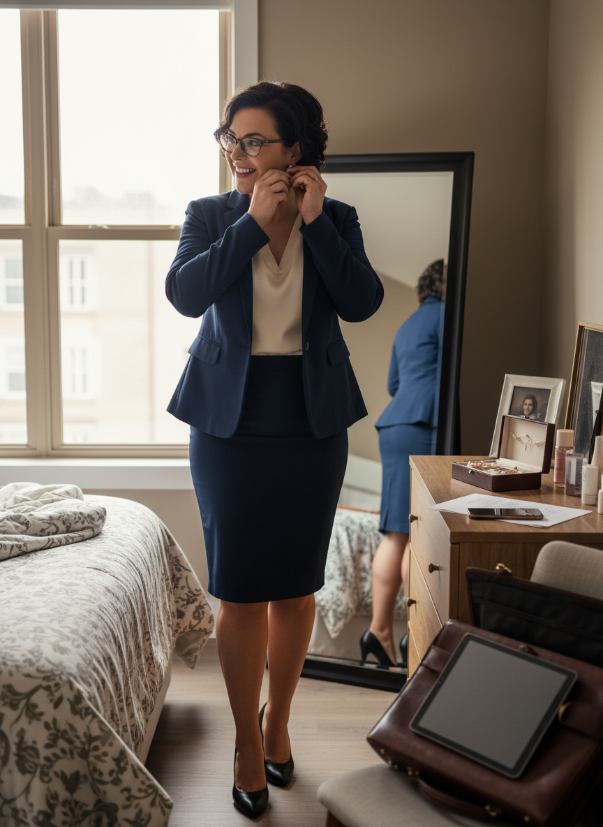 Getting ready for her San Francisco interview